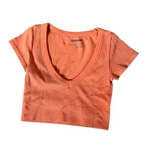GARAGE womens orange crop top XS